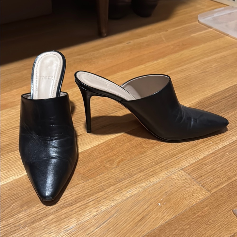 Theory Black Leather Women's Mules size 38